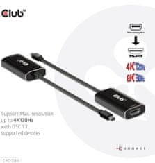 Club 3D aktivní adaptér mini DisplayPort 1.4 na HDMI 4K@120Hz s DSC1.2, černá