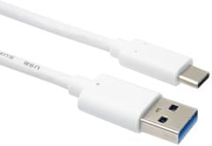 PremiumCord kabel USB-A - USB-C 3.2 gen 2, 3A, 0.5m, bílá