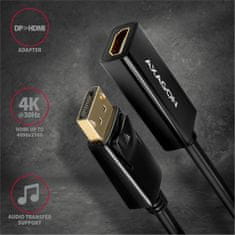 AXAGON adaptér DisplayPort - HDMI 1.4, 4K@30Hz