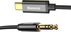 BASEUS kabel audio Yiven Series, USB-C - Jack 3.5mm, M/M, 1.2m, černá