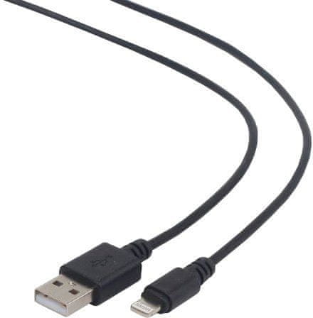 Gembird CABLEXPERT kabel USB 2.0 lightning (IP5 a vyšší) nabíjecí a synchronizační kabel, 1m, černá