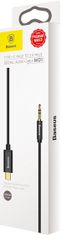 BASEUS kabel audio Yiven Series, USB-C - Jack 3.5mm, M/M, 1.2m, černá