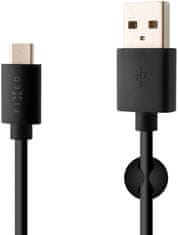 FIXED dlouhý datový a nabíjecí kabel s konektorem USB-C, USB 2.0, 2 metry, 3A, černá