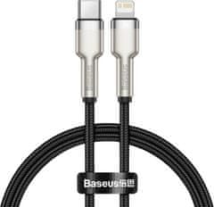 BASEUS kabel Cafule Series, USB-C - Lightning, M/M, nabíjecí, datový, 20W, 0.25m, černá