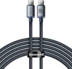 BASEUS nabíjecí / datový kabel Crystal Shine Series USB-C - USB-C, 100W, 2m, černá