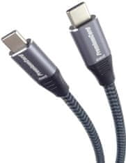 PremiumCord kabel USB-C, USB 3.2 gen. 2, 3A, 60W, 20Gbit/s, opletený, 0.5m
