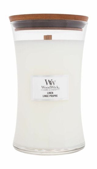 Woodwick 610g linen, vonná svíčka