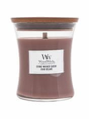 Woodwick 85g stone washed suede, vonná svíčka