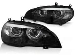 TUNING TEC  Přední světla xenon D1S 3D LED DRL angel eyes BMW X5 E70 2007-2010 černá