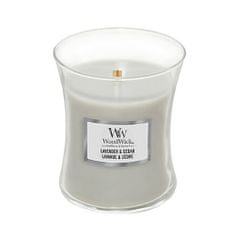 Woodwick Svíčka oválná váza , Levandule a cedr, 275 g