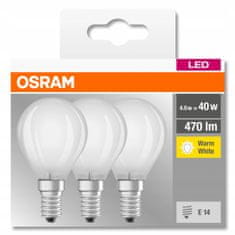 Osram LED žárovka E14 BALL 4W = 40W 2700K OSRAM 3PAK