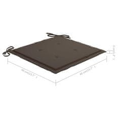 Vidaxl Podušky na zahradní židli 4 ks taupe 40x40x3 cm látka oxford