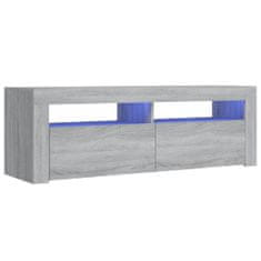 Greatstore TV skříňka s LED osvětlením šedá sonoma 120 x 35 x 40 cm