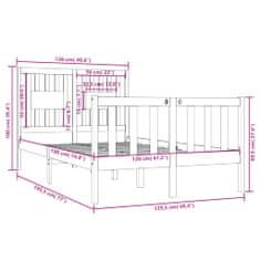 shumee Rám postele masivní dřevo 120 x 190 cm Small Double
