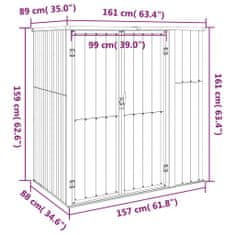 Vidaxl Zahradní kůlna na nářadí hnědá 161x89x161 cm pozinkovaná ocel