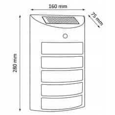 Polux Solární fasádní lampa LED nástěnná lampa Senzor pohybu
