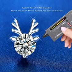 Royal Fashion stříbrné rhodiované náušnice s drahokamem moissanitem HA-XEZ006-SILVER-MOISSANITE