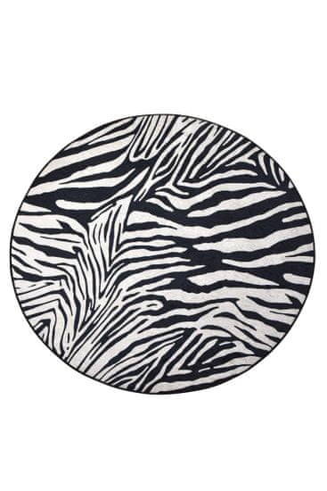 Conceptum Hypnose Kulatý koberec Zebra 140 cm bílý/černý