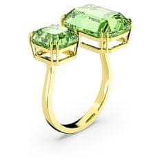 Swarovski Luxusní otevřený prsten se zelenými krystaly Millenia 5619626 (Obvod 55 mm)