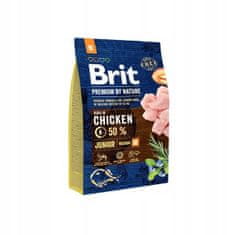 Brit Premium By Nature Junior Medium Chicken 3 kg granule pro mladé psy středních plemen s kuřecím masem
