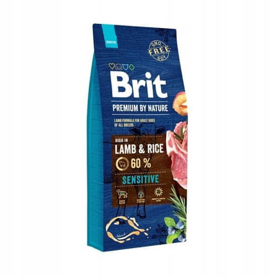 Brit Premium By Nature Sensitive Lamb & Rice 15 kg granule pro psy s jehněčím masem a rýží