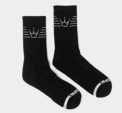 Peaty's SHRED SOCKS S-tripe - Black/White