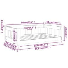 Greatstore Pelíšek pro psy černý 95,5 x 65,5 x 28 cm masivní borovice