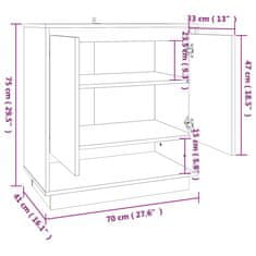 Greatstore Příborník betonově šedý 70 x 41 x 75 cm dřevotříska