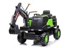 Beneo Elektrický Bagr Volvo Excavator 12V s lžící, jednomístné, měkké koženkové sedátko, 2 x 35W, EVA kola