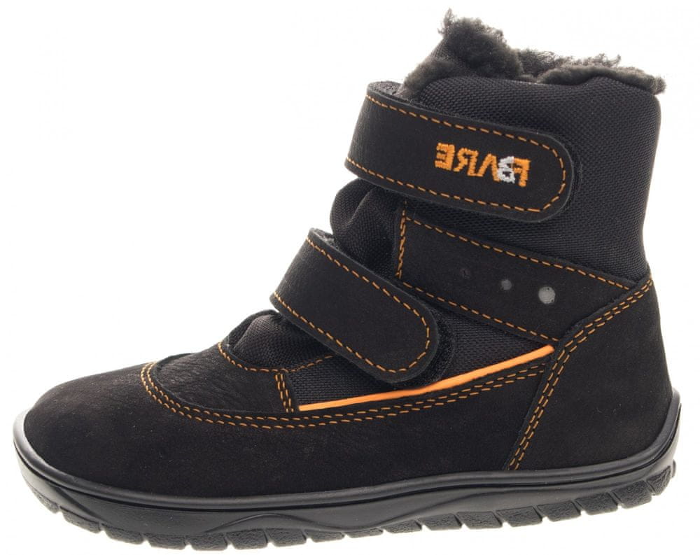 Fare dětská zimní nepromokavá kotníčková barefoot obuv B5541212 černá 30