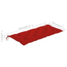 Greatstore Poduška pro závěsné houpací křeslo červená 120 cm textil