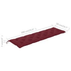 Greatstore Poduška pro závěsné houpací křeslo vínová 180 cm textil