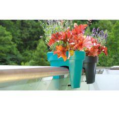 botle Balkonový květináč na zábradlí 24,5 cm kulatý antracitová 5 L