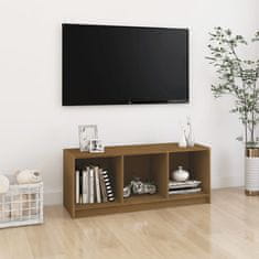 Vidaxl TV stolek medově hnědý 104 x 33 x 41 cm masivní borové dřevo