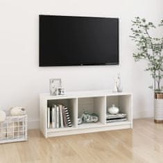 Greatstore TV stolek bílý 104 x 33 x 41 cm masivní borové dřevo