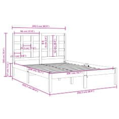 shumee Rám postele masivní dřevo 200 x 200 cm