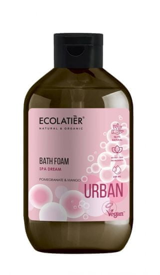 Ecolatier URBAN - Spa sen pěna do koupele – Granátové jablko a Mango, 600 ml