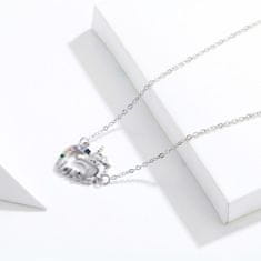 Klenoty Amber Stříbrný náhrdelník Jednorožec Love
