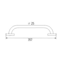 NIMCO Unix UN 13035BM-26 Madlo k vaně 357x25 mm - Nimco