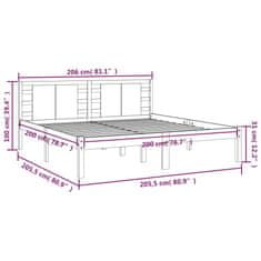 Vidaxl Postel bez matrace bílá 200 x 200 cm masivní borovice