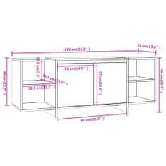 Vidaxl TV stolek bílý s vysokým leskem 130 x 35 x 50 cm dřevotříska