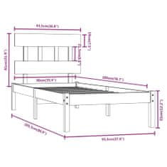 Greatstore Rám postele medově hnědý masivní dřevo 90 x 200 cm