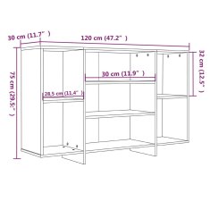 Greatstore Příborník kouřový dub 120 x 30 x 75 cm dřevotříska