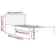 Vidaxl Válenda masivní borové dřevo 100 x 200 cm bílá