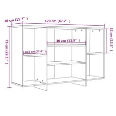 Greatstore Příborník bílý 120 x 30 x 75 cm dřevotříska