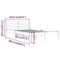 shumee Rám postele masivní borovice 120 x 200 cm černý