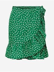 ONLY Zelená květovaná krátká zavinovací sukně ONLY Olivia M