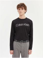 Calvin Klein Černý pánský vzorovaný pásek Calvin Klein Jeans 90