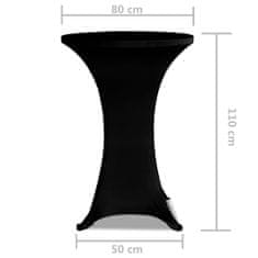 Vidaxl Potahy na koktejlový stůl Ø 80 cm, černé strečové, 2 ks