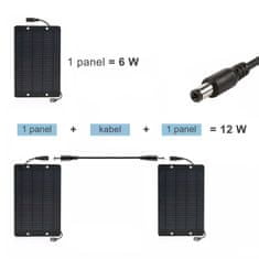 Soshine fotovoltaická přenosná solární nabíječka Solar Charger 6W/12W